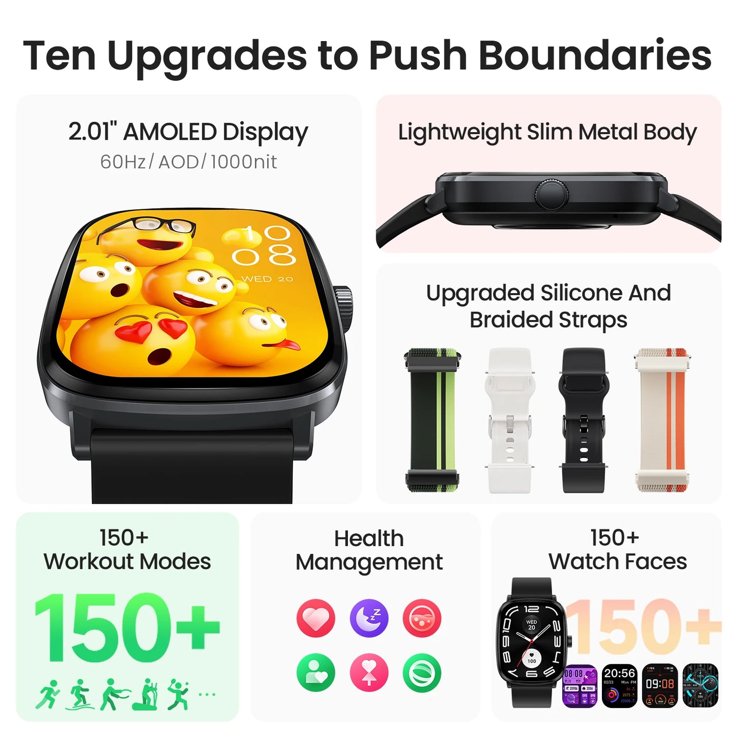 Watch RS5 Smartwatch – 2.01” AMOLED, Bluetooth Call, Health Monitoring