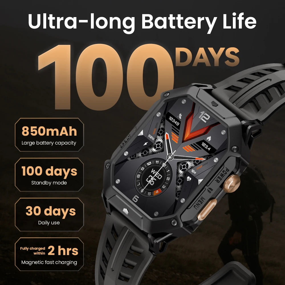IRON N1 Outdoor Smartwatch | AMOLED, Waterproof, Bluetooth Call, 30-Day Battery