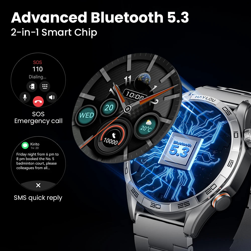 Solar 5 Smartwatch – 1.58” AMOLED, Voice Calling, 24H Health Monitoring