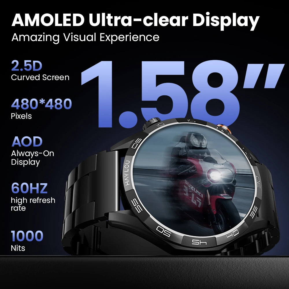 Solar 5 Smartwatch – 1.58” AMOLED, Voice Calling, 24H Health Monitoring