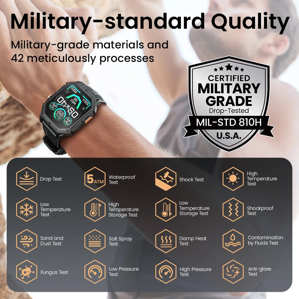 IRON N1 Outdoor Smartwatch | AMOLED, Waterproof, Bluetooth Call, 30-Day Battery