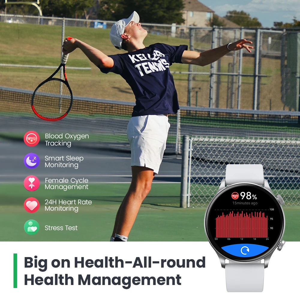 Solar Plus RT3 Smartwatch – 1.43” AMOLED, Bluetooth Calling, IP68 Waterproof