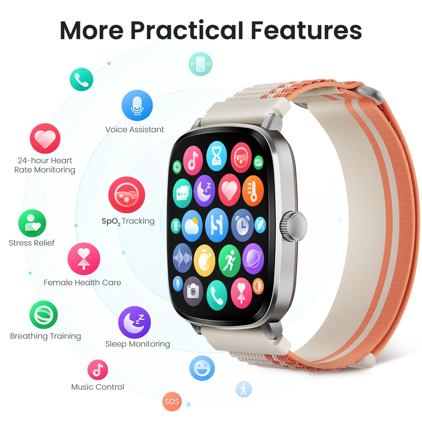 Watch RS5 Smartwatch – 2.01” AMOLED, Bluetooth Call, Health Monitoring