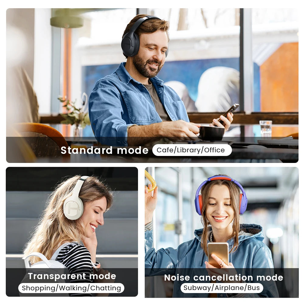S35 ANC Headphones – Bluetooth 5.2, 42dB Noise Cancellation, 60H Playtime