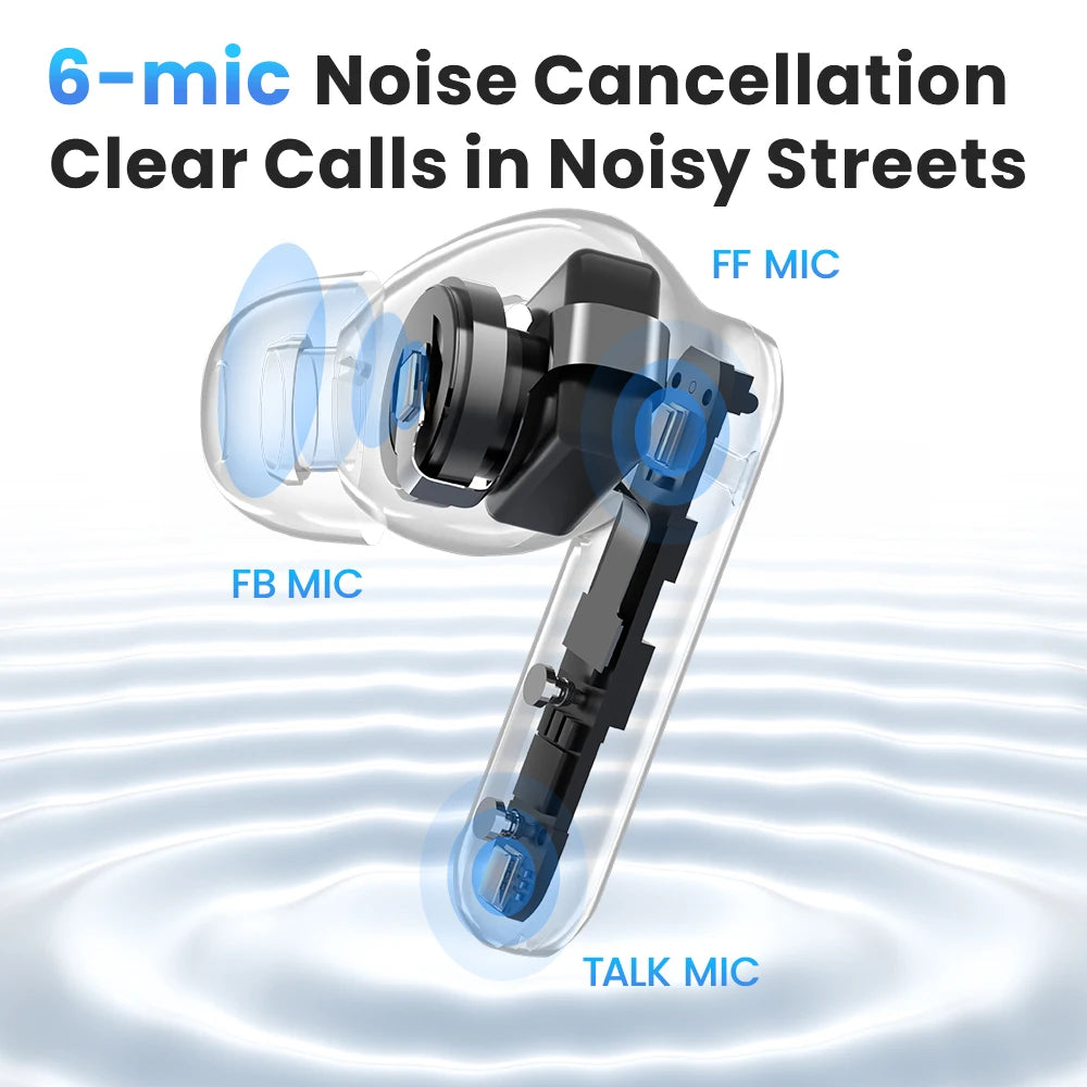 Mori Pro Earbuds – Bluetooth 5.4, -43dB ANC, 6 Mics, 35H Battery
