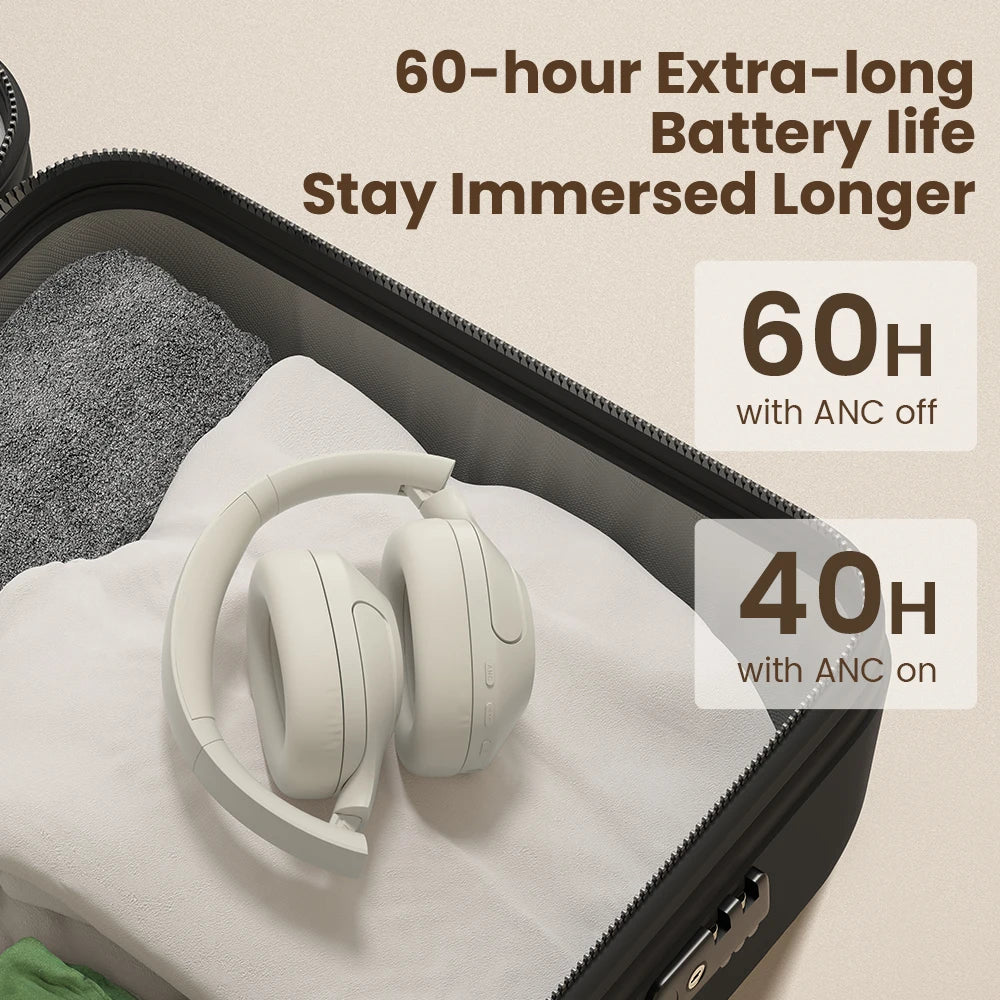 S35 ANC Headphones – Bluetooth 5.2, 42dB Noise Cancellation, 60H Playtime