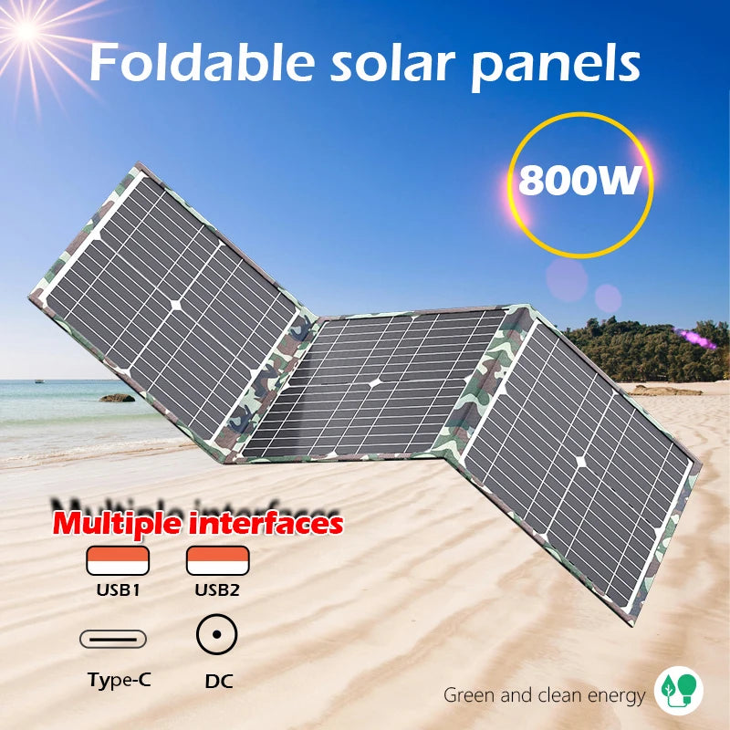 ☀️ Panel Solar Portátil 800W Plegable