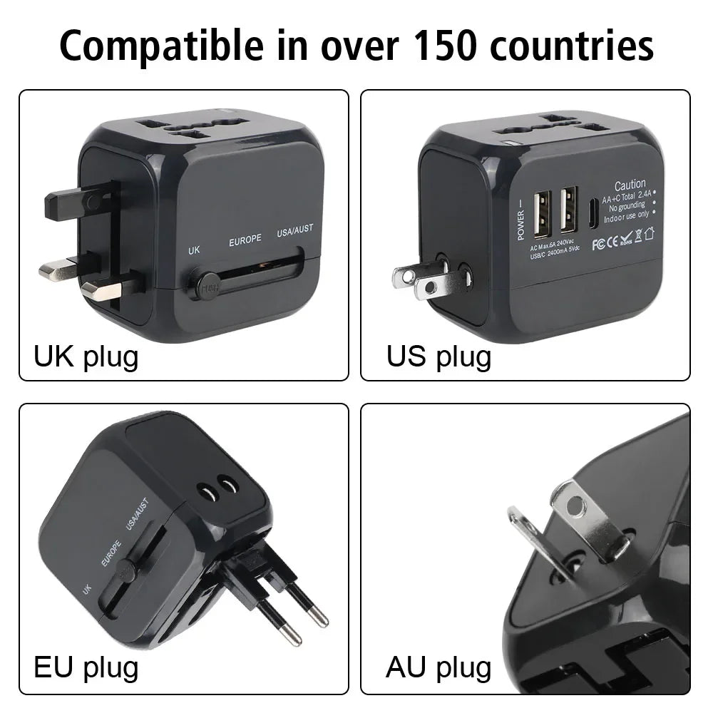 🌍 Adaptador Viaje Universal Todo-en-Uno.