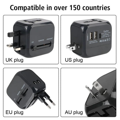 🌍 Adaptador Viaje Universal Todo-en-Uno.