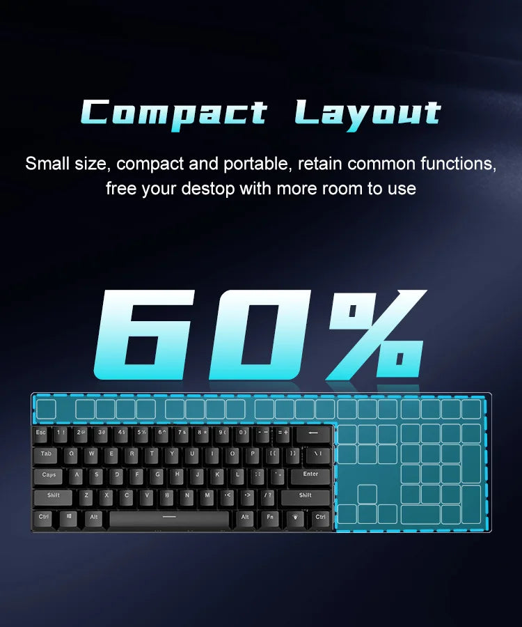 ⌨️ Teclado Mecánico 60% Gaming