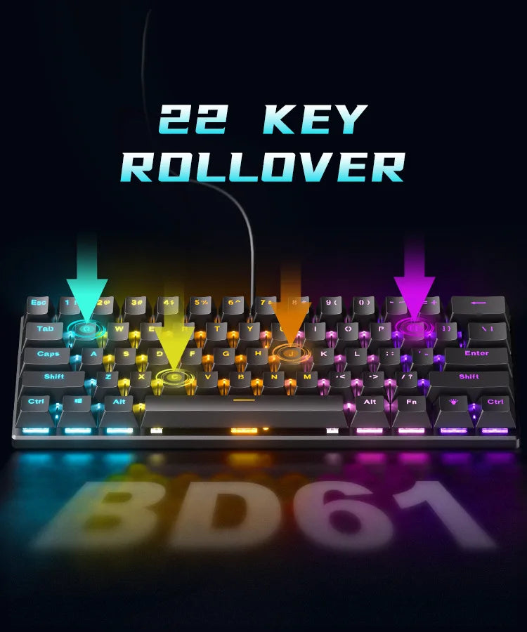 ⌨️ Teclado Mecánico 60% Gaming