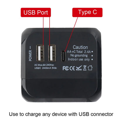 🌍 Adaptador Viaje Universal Todo-en-Uno.