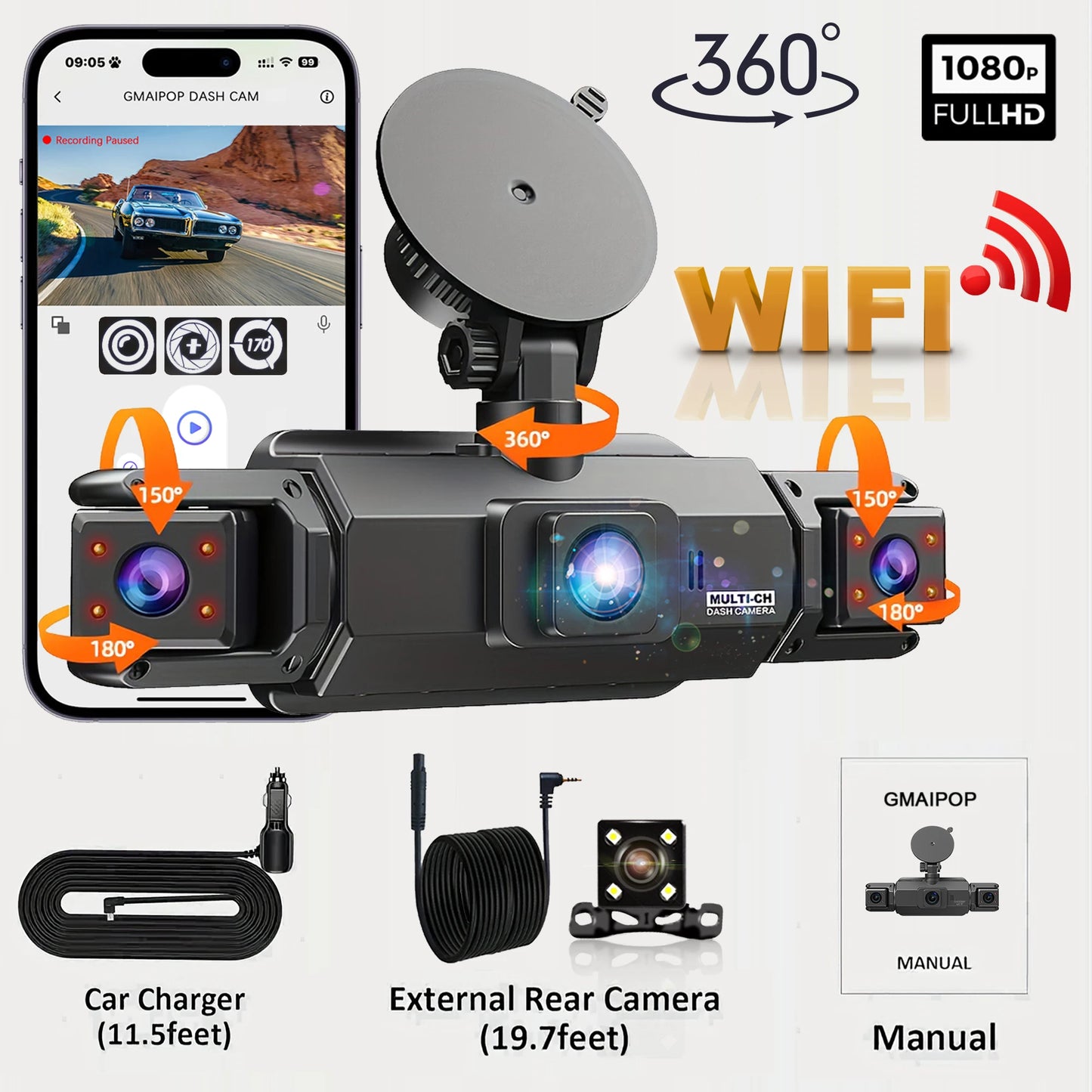 📷 Dashcam 4K WiFi Visión Nocturna
