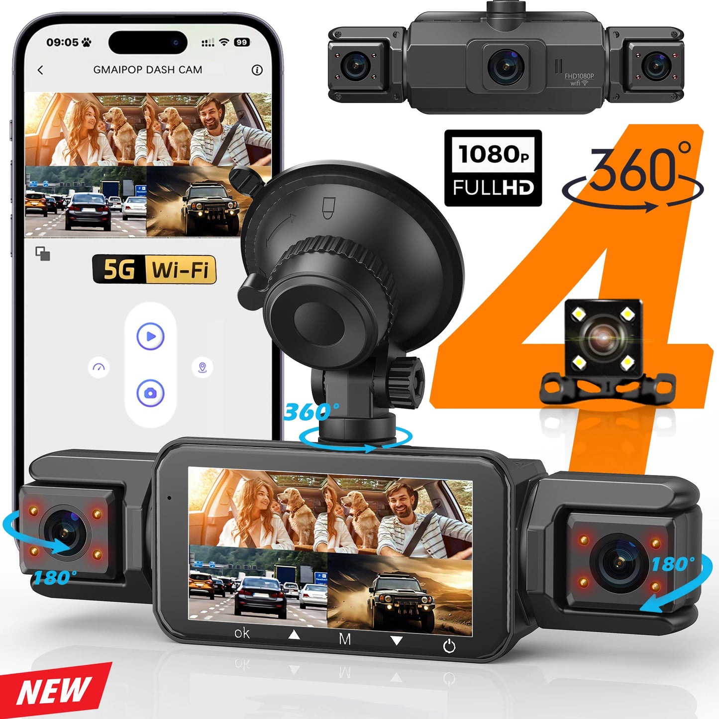📷 Dashcam 4K WiFi Visión Nocturna