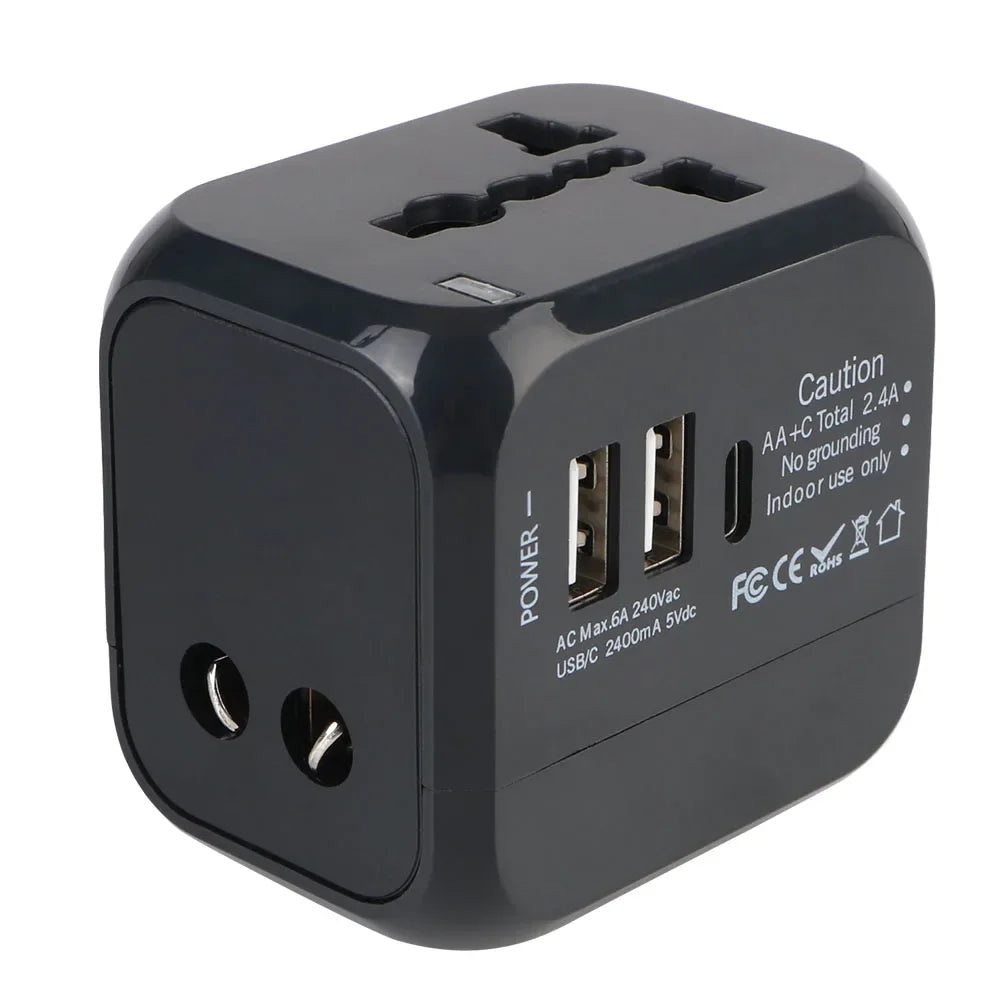 🌍 Adaptador Viaje Universal Todo-en-Uno.